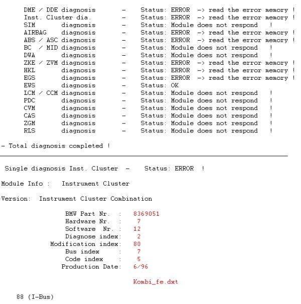 Bmw e32 error codes #1