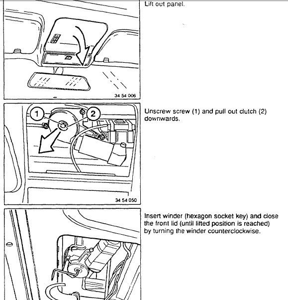 How to manually close a bmw x3 sunroof